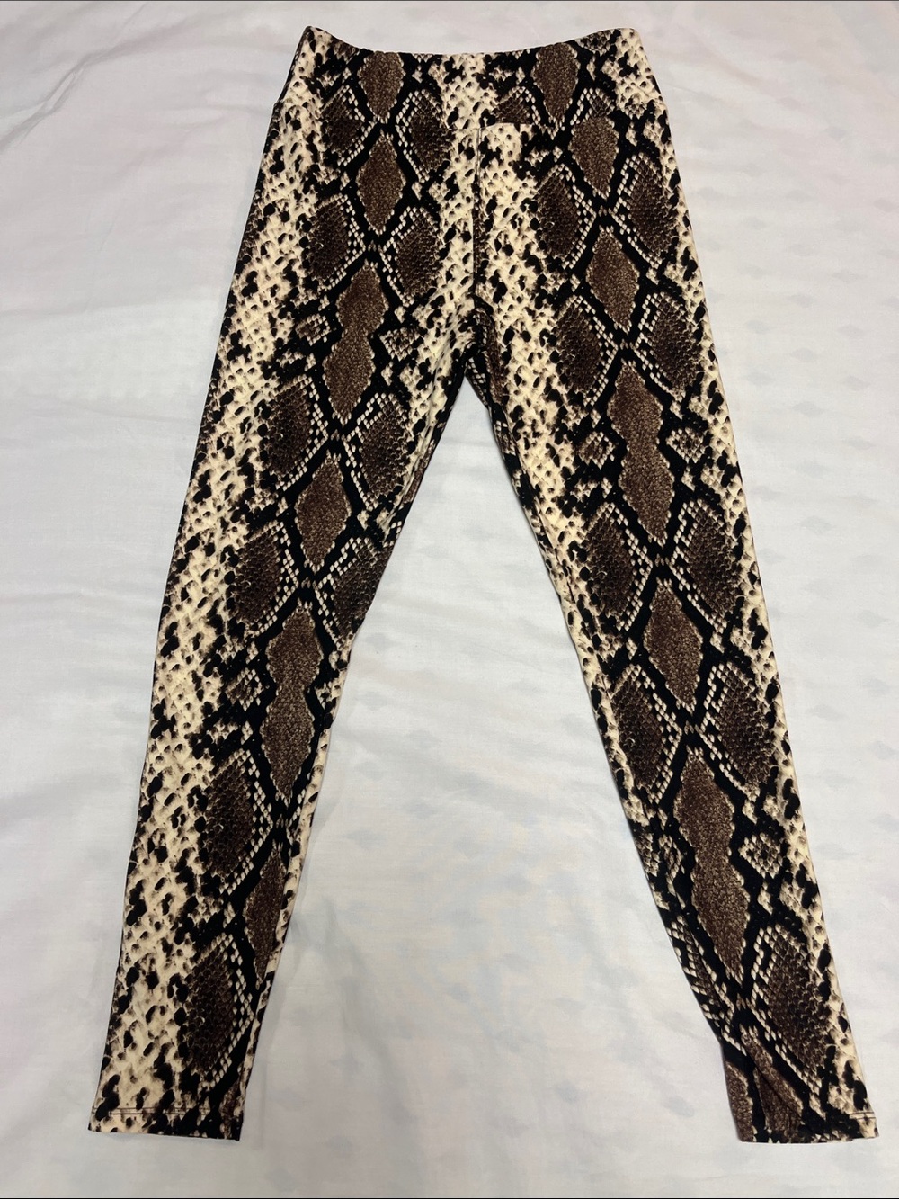 LuLaRoe Neutral Snake Print Leggings in Brown, Cream, Black